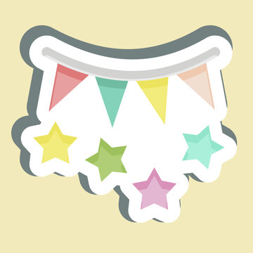 Sticker Party. suitable for Summer symbol. simple design editable. design template vector. simple illustration