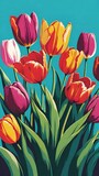 Fototapeta Tulipany - Spring blossom illustration