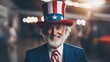 Man Dressed as American Uncle Sam for the 4th of July
