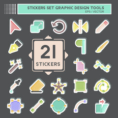 Poster - Sticker Set Graphic Design Tools. related to Graphic Design Tools symbol. simple design editable. simple illustration. simple vector