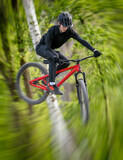 Fototapeta Mapy - Mountainbiker in Bewegung