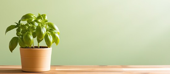 Sticker - A small plant on a wooden table