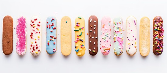 Poster - A selection of assorted colorful sprinkled pastries