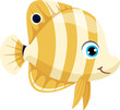 Aquarium fish icon. Cartoon exotic marine animal