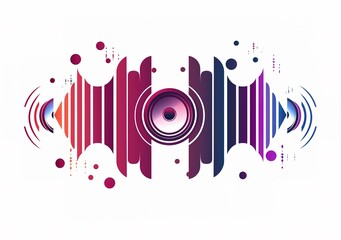 Wall Mural - Vivid Harmonic Waves: The dynamic intersection of colorful sound and light waves, illustrating the beauty of audiovisual integration