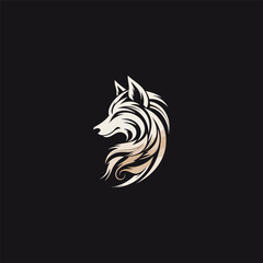 Wall Mural - Wolf head logo design icon vector