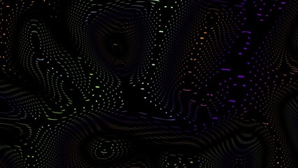 Aufkleber - Animated abstract technology black background random dots and grid 4K. Random dots