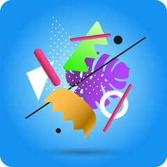 Poster - Modern composition of various shapes. Illustration for design. Background in the trend chart.