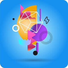 Poster - Modern geometric composition of various shapes. Illustration for design. Abstract background in the trend chart.