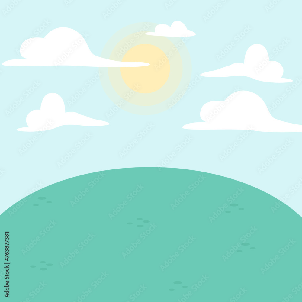 vector natural landscape background design Stock Vector | Adobe Stock