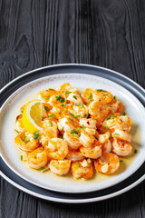 Canvas Print - easy spanish garlic shrimp sauteed in olive oil