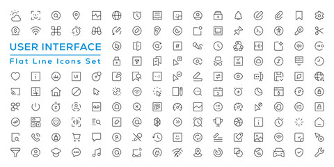 Wall Mural - Mega set of ui ux icons, user interface icon set collection