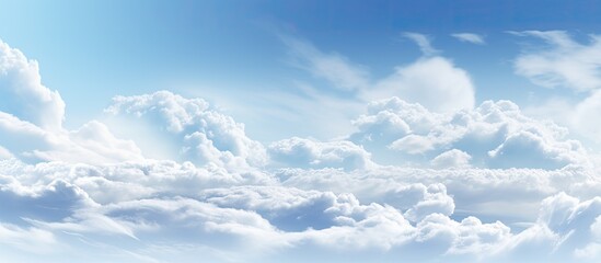Wall Mural - There is a plane flying through the clouds in the sky