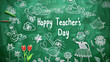 happy teacher's day on blackboard