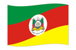 Waving flag of Rio Grande do Sul. Vector illustration.