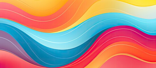 Poster - Create a vibrant and dynamic abstract background featuring a variety of colorful wavy lines and waves