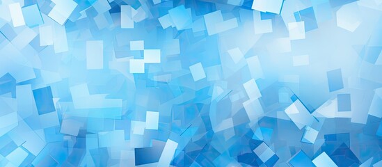 Poster - An artistic arrangement in blue tones with an assortment of squares and rectangles in an abstract design