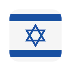 Wall Mural - vector israel flag in a square on white background
