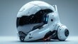 Illustration of a Digital Military Futuristic Safety Helmet. Electronic equipment of the future. 3D illustration for use in both military and civil applications.