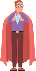 Wall Mural - Man in red cape. Corporate superhero. Office worker