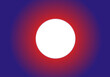 Fondo en degradado rojo azul con círculo blanco central. Círculo blanco central sobre fondo degradado radial en rojo y azul