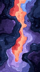 Wall Mural - purple black orange paint background