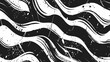 Seamless black and white doodle pattern, bold wavy and swirled lines for wallpaper.