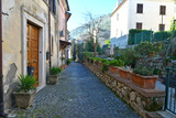 Fototapeta Uliczki - A street in San Giovanni Incarico, a medieval village in Lazio, Italy.