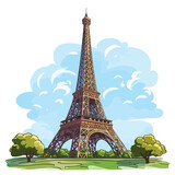 Fototapeta Boho - Eiffel Tower Clipart