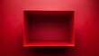 © Flying Fred - Empty clean red box from inside, monochromatic style, iperrealistic , concept, mockup, graphic resource.