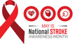 © Rabin - National Stroke awareness month observed every year in May. Template for background, banner, card, poster with text inscription.