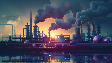Poster - innovation science industrial background illustration laboratory engineering, development production