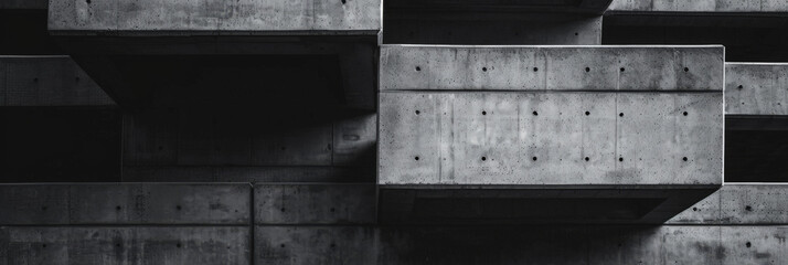 Wall Mural -  A closeup of white concrete corner apartment building with architectural detail geometric shapes, minimalist concrete geometric building architecture detail ceiling of an art decoration building,