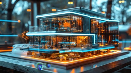 Aufkleber - Construction project model house on an architecture studio