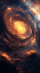 Wall Mural - fantastic outer space with constellations, planets and a black hole in universe