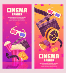 Wall Mural - Hand Drawn Flat Cinema banner set