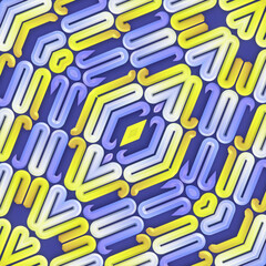 Poster - 3d rendering digital illustration with bright and abstract design and wavy geometric lines