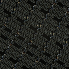 Poster - 3d rendering digital illustration of a wavy dark glitter pattern