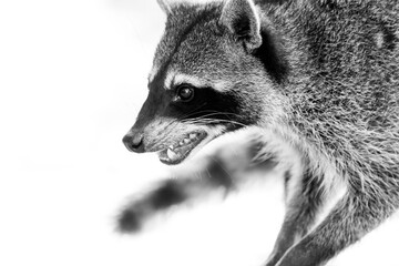 Wall Mural - raccoon very cute animal in Cahuita national park Costa Rica travel wildlife