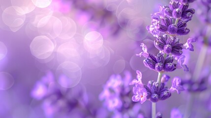 KS Lavender flowers in purple color closeup blurred backg