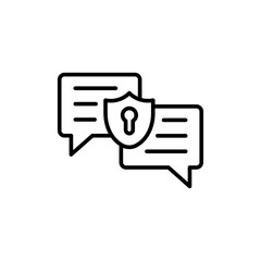 Poster - Private chat outline icons, minimalist vector illustration ,simple transparent graphic element .Isolated on white background
