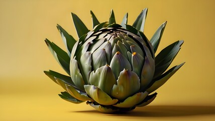 Poster - artichoke on a green background