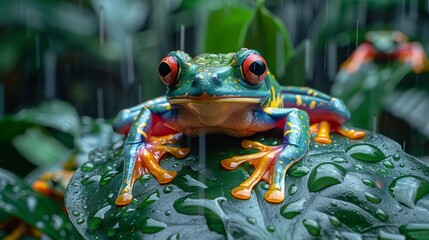 Rainforest Frogs: Vibrant Life on Leaves and Branches