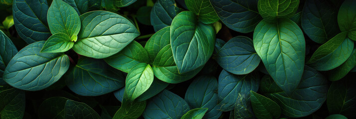 Wall Mural - Green leaves, top view. Vacation. Summer background