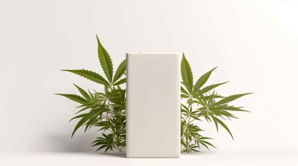 packaging of the product with a marijuana leaf to place the logo and text.