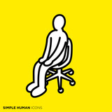 Fototapeta Perspektywa 3d - シンプルな人間のアイコンシリーズ, 礼儀正しく座る人