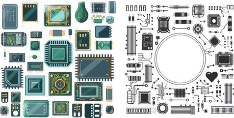Poster - Computer processors vector set