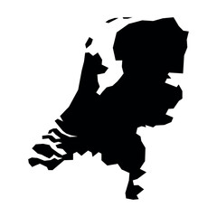 Wall Mural - black vector netherlands map on white background