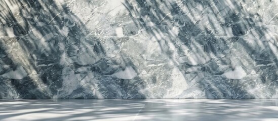 Canvas Print - A waterfall cascades down a rocky cliff into a crystalclear lake, set against a backdrop of towering mountains and icy caps, creating a stunning natural landscape