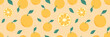 Cute seamless pattern with fresh oranges. Vector cartoon illustration